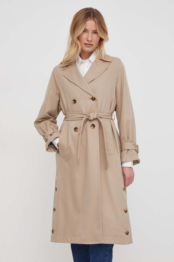 Geox Baloner Geox W4522R-T2981 W TOPAZIO za žene, boja: bež, za prijelazno razdoblje, kopčanje u dva reda