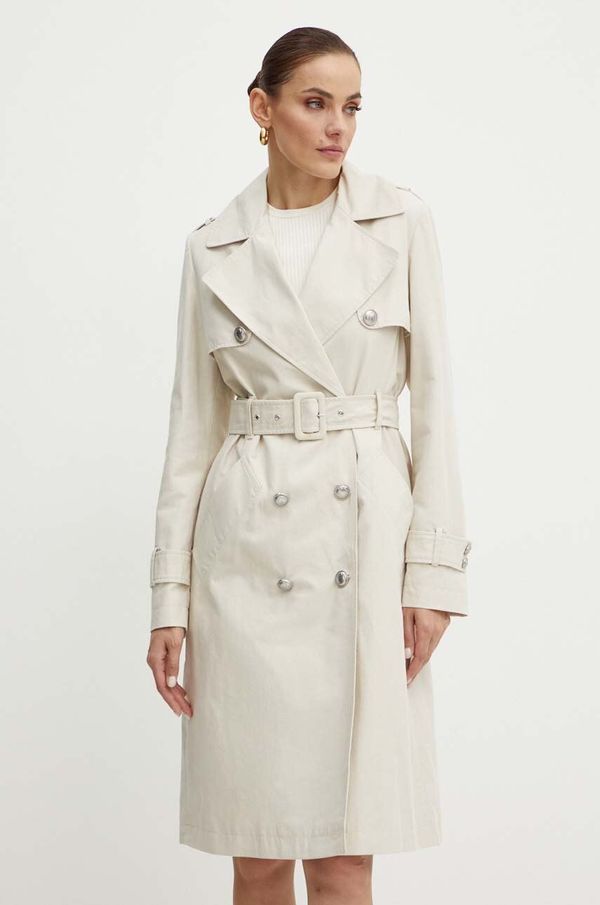 Guess Baloner Guess JADE za žene, boja: bež, za prijelazno razdoblje, kopčanje u dva reda, W4YL13 WGAI0