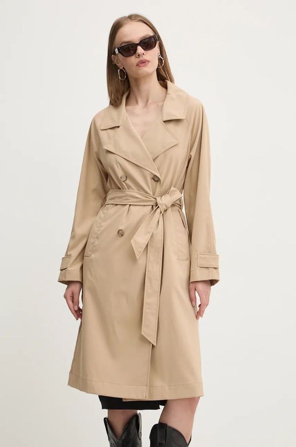 Hollister Co. Baloner Hollister Co. za žene, boja: bež, za prijelazno razdoblje, kopčanje u dva reda, KI344-4070