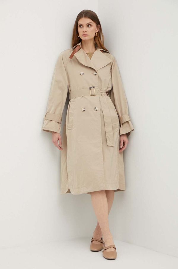 Max&Co. Baloner MAX&Co. za žene, boja: bež, za prijelazno razdoblje, kopčanje u dva reda, 2416021013200