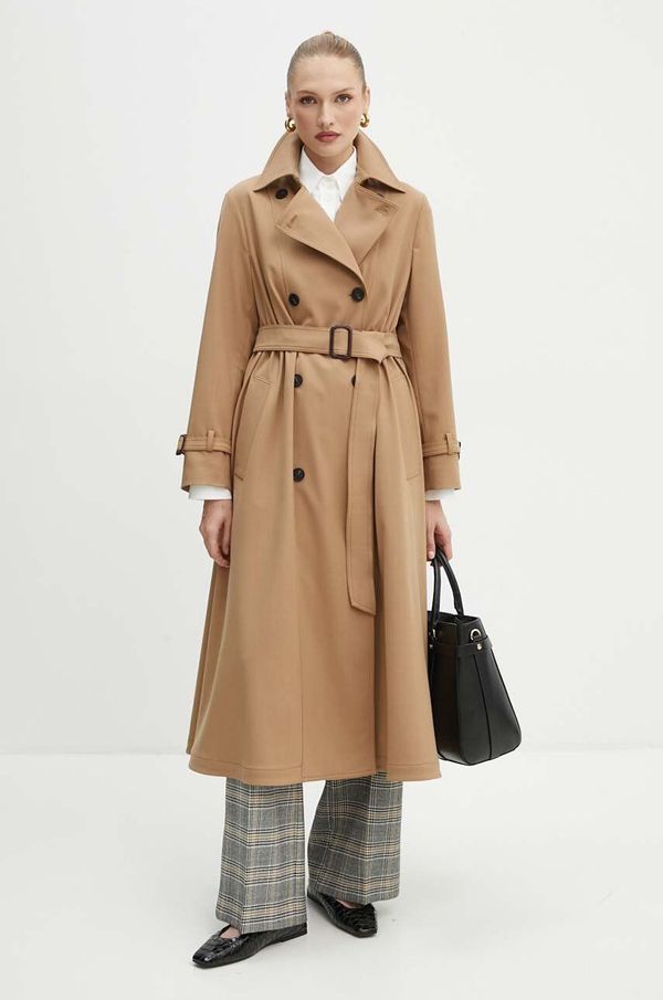 Weekend Max Mara Baloner s dodatkom vune Weekend Max Mara boja: smeđa, za prijelazno razdoblje, kopčanje u dva reda, 2425026021600