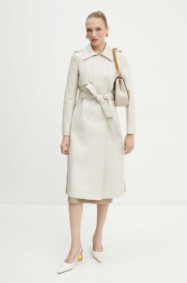 Twinset Baloner Twinset za žene, boja: bež, za prijelazno razdoblje, kopčanje u dva reda, 242TP2200