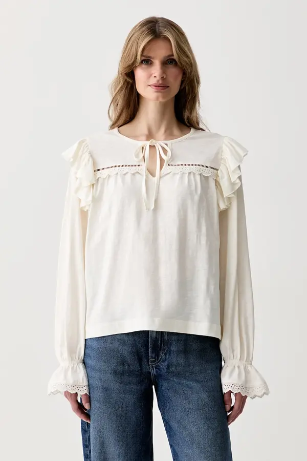 Barbour Barbour bluza s volanima za žene od pamuka Carleen