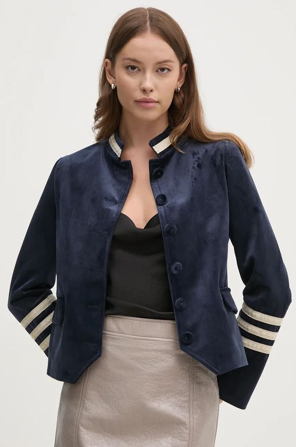 La Petite Française Baršunasti sako La Petite Française PFVIOLON boja: tamno plava, jednoredno zakopčavanje, PFVIOLON