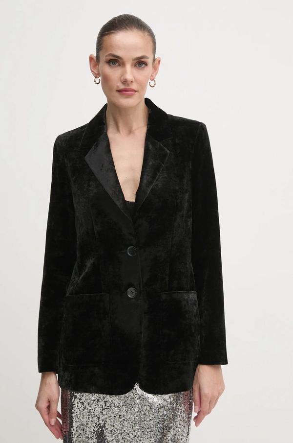 Sisley Baršunasti sako Sisley boja: crna, jednoredno zakopčavanje, bez uzorka, 21EULW02M