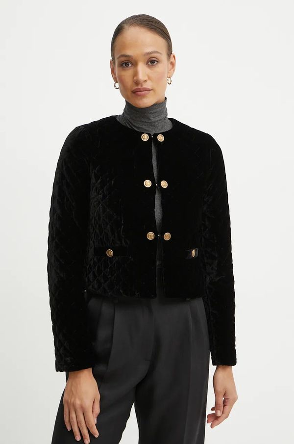 Twinset Baršunasti sako Twinset boja: crna, jednoredno zakopčavanje, bez uzorka, 242TT2140