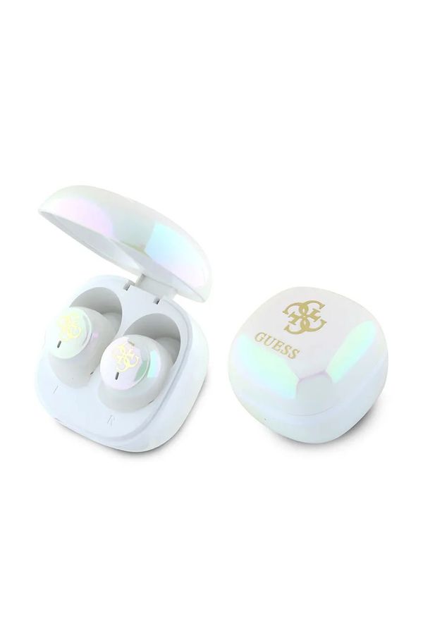Guess Bežične slušalice Guess Iridescent 4G Printed Logo boja: bijela