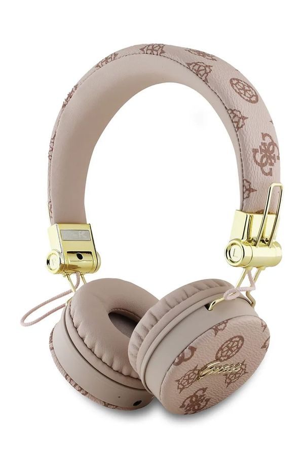 Guess Bežične slušalice Guess Peony Script Round Shape boja: smeđa