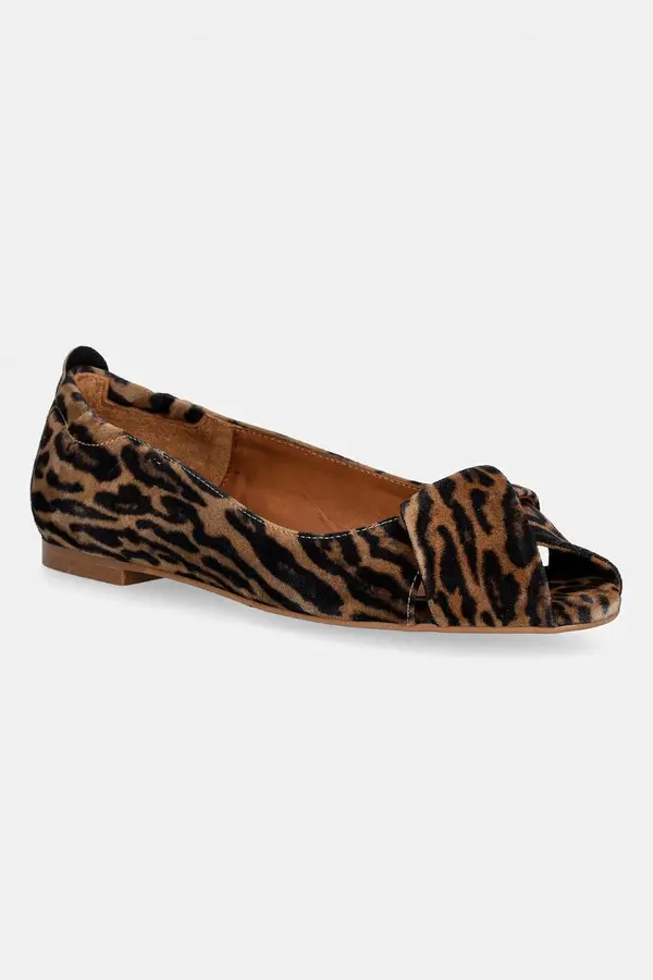 Billi Bi Billi Bi balerinke od brušene kože Leopardo cuoio suede