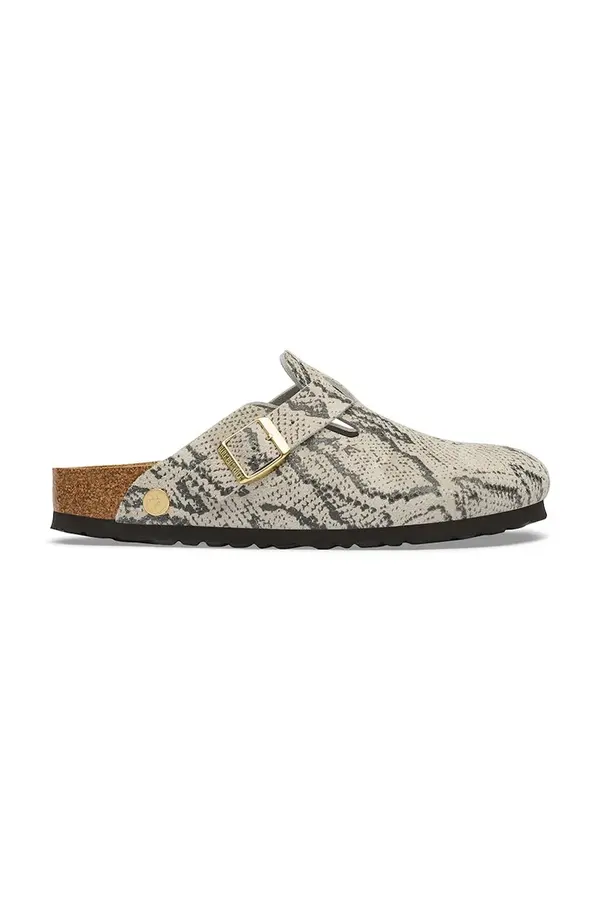 Birkenstock Birkenstock natikače mules za žene od brušene kože Boston Rivet Logo Suede Leather Snake