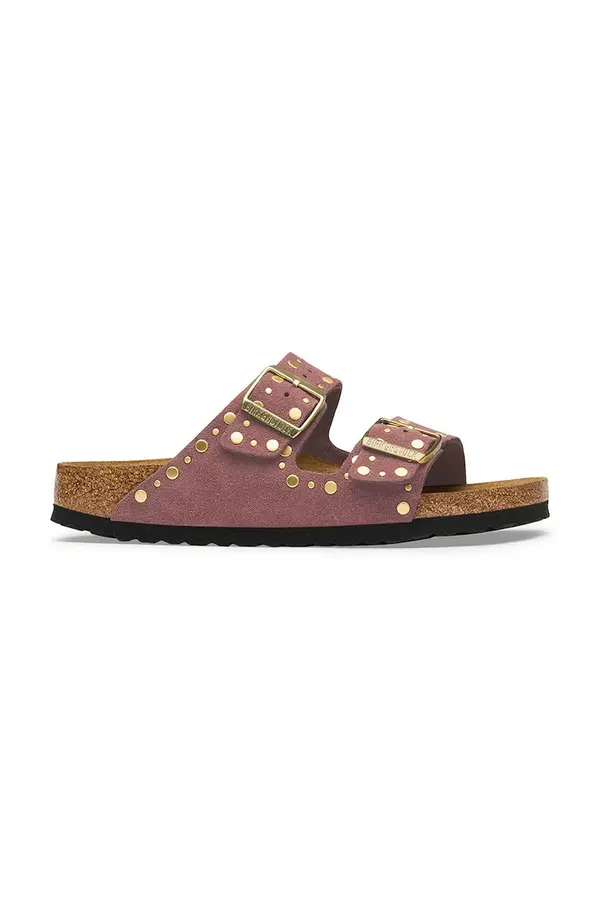 Birkenstock Birkenstock natikače za žene od brušene kože Arizona Rivets Suede Leather