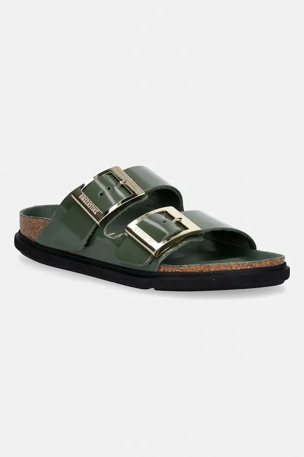 Birkenstock Birkenstock natikače za žene od kože Arizona Droplet Buckle Natural Leather Patent