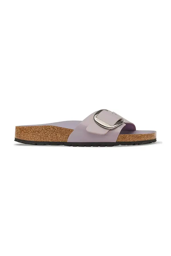 Birkenstock Birkenstock natikače za žene od kože Madrid Big Buckle Natural Leather Patent