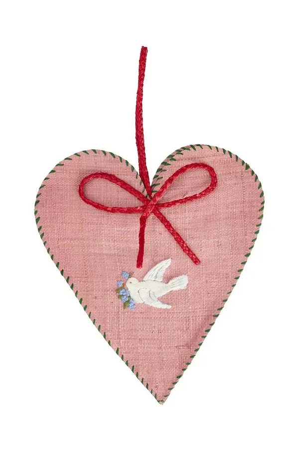 Rice Blagdanski ukras Rice Large Heart Raffia Christmas