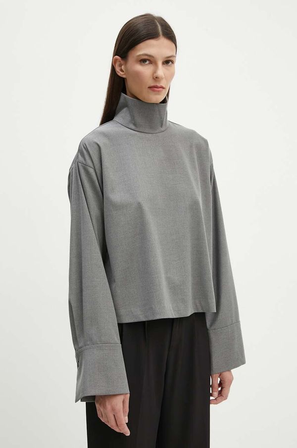 2NDDAY Bluza 2NDDAY 2ND Francisca - Classic Tailo boja: siva, bez uzorka, 2244126169