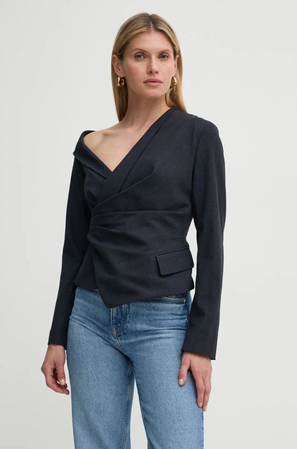 A.L.C. Bluza A.L.C. Skyla za žene, boja: tamno plava, s uzorkom, 5TOPS00101