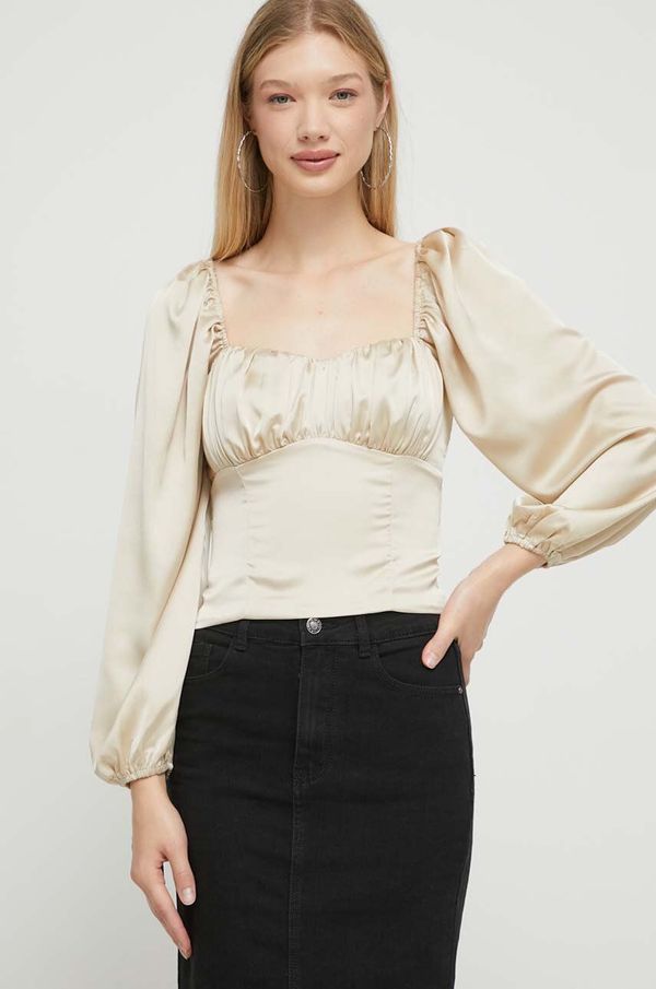 Abercrombie & Fitch Bluza Abercrombie & Fitch za žene, boja: zlatna, bez uzorka