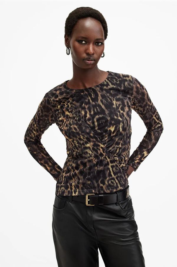 AllSaints Bluza AllSaints EDANA za žene, boja: crna, s uzorkom, W161JB