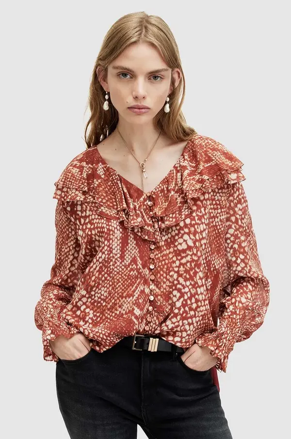 AllSaints Bluza AllSaints PHOEBE WAIMEA TOP za žene, s uzorkom, WM551Z