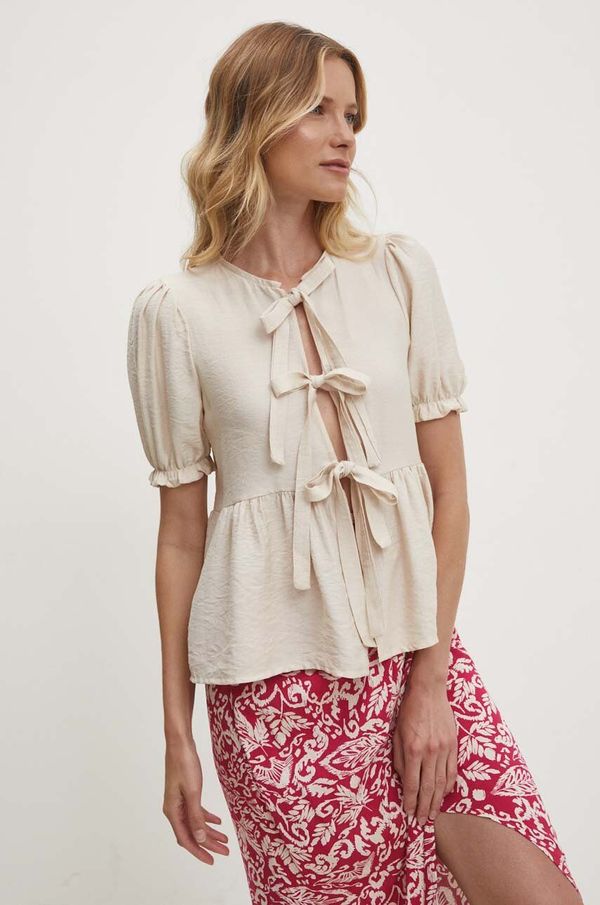 Answear Lab Bluza Answear Lab za žene, boja: bež, bez uzorka