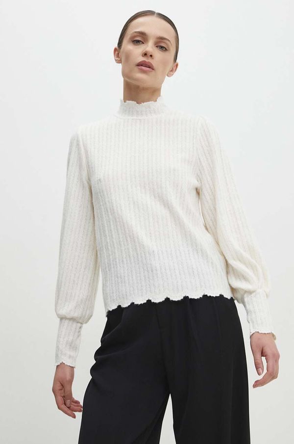 Answear Lab Bluza Answear Lab za žene, boja: bež, bez uzorka