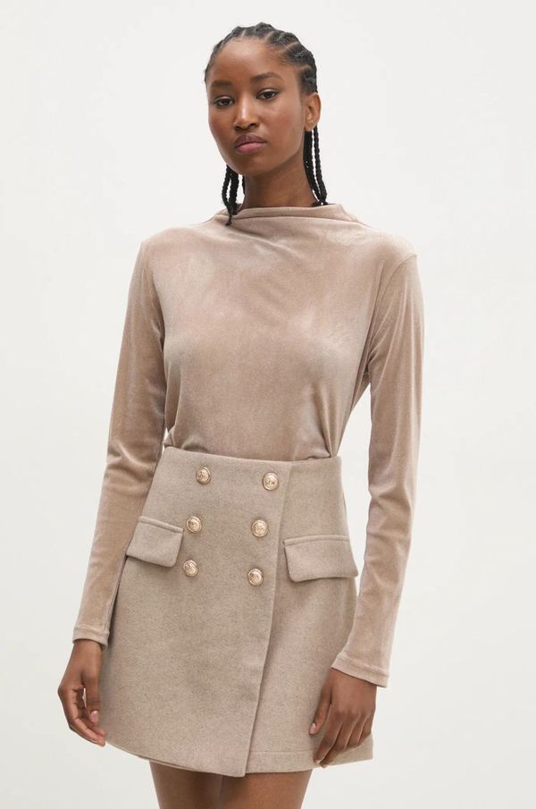 Answear Lab Bluza Answear Lab za žene, boja: bež, bez uzorka