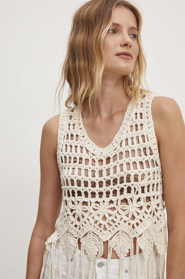 Answear Lab Bluza Answear Lab za žene, boja: bež, bez uzorka