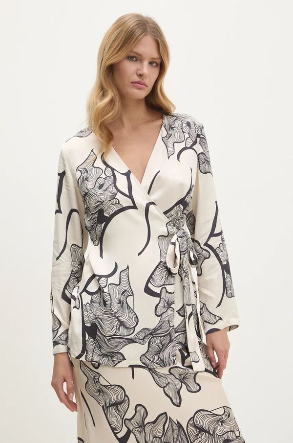 Answear Lab Bluza Answear Lab za žene, boja: bež, s uzorkom