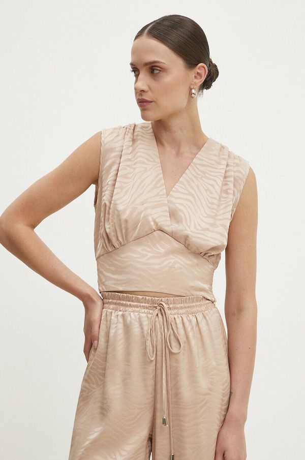 Answear Lab Bluza Answear Lab za žene, boja: bež, s uzorkom