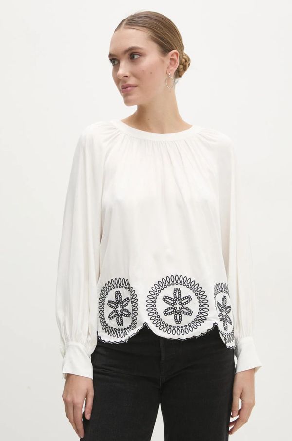 Answear Lab Bluza Answear Lab za žene, boja: bijela, s aplikacijom