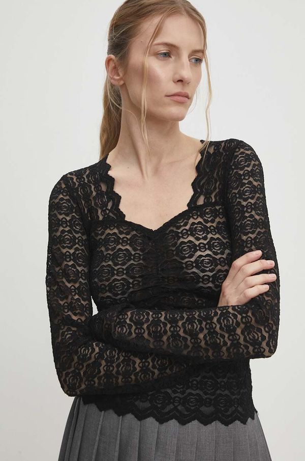 Answear Lab Bluza Answear Lab za žene, boja: crna, bez uzorka