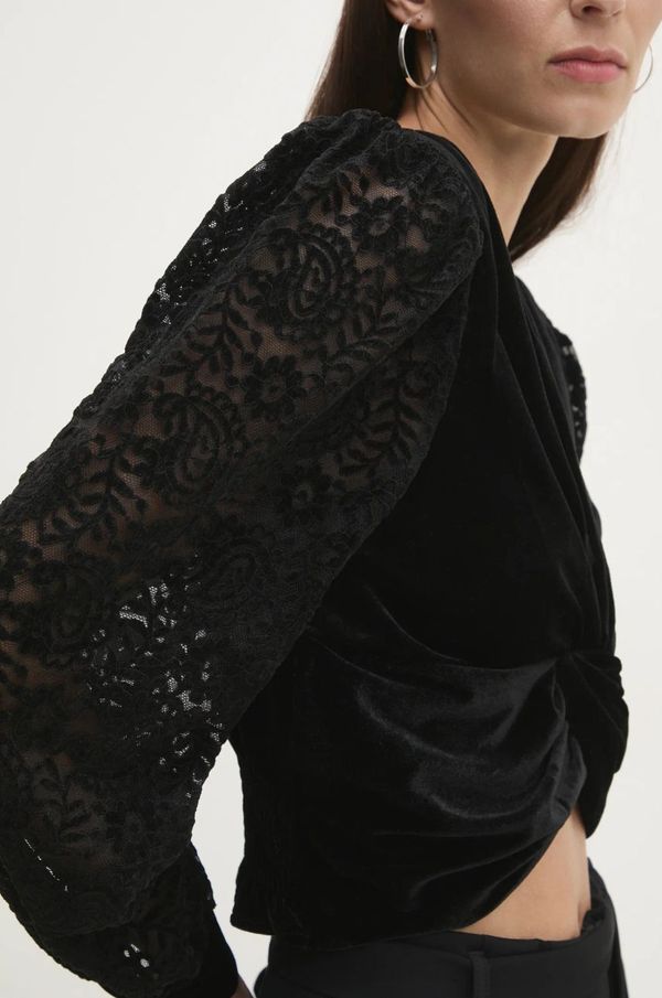 Answear Lab Bluza Answear Lab za žene, boja: crna, bez uzorka