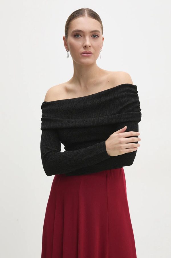 Answear Lab Bluza Answear Lab za žene, boja: crna, bez uzorka