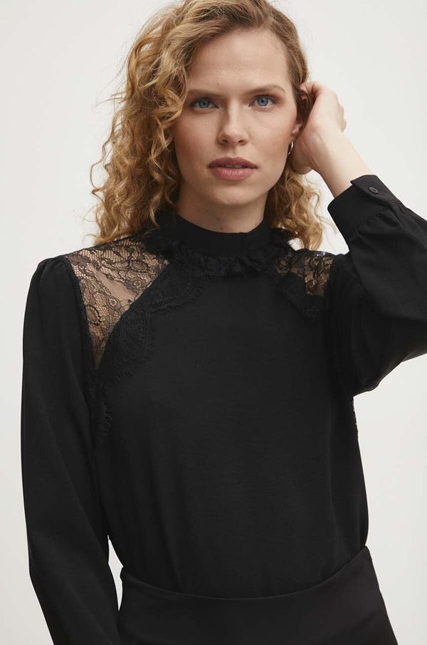 Answear Lab Bluza Answear Lab za žene, boja: crna, bez uzorka