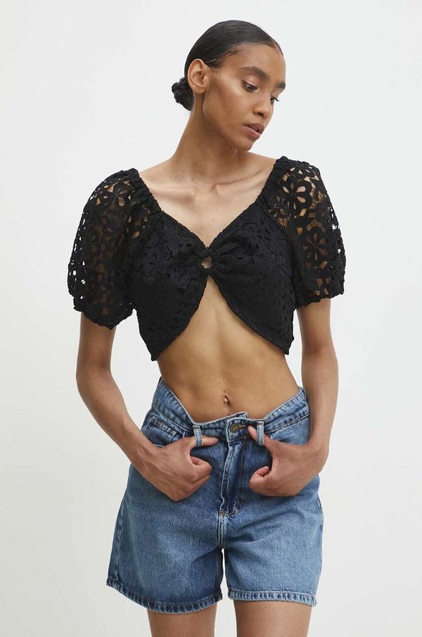 Answear Lab Bluza Answear Lab za žene, boja: crna, bez uzorka