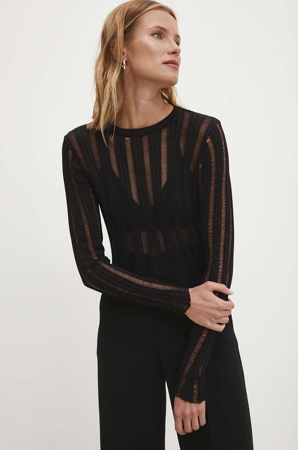 Answear Lab Bluza Answear Lab za žene, boja: crna, bez uzorka