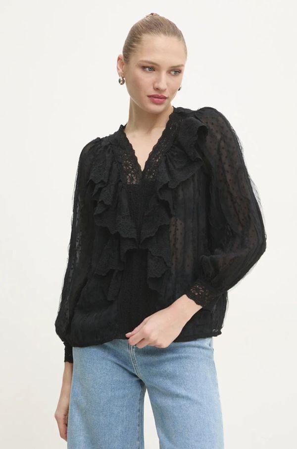 Answear Lab Bluza Answear Lab za žene, boja: crna, s aplikacijom