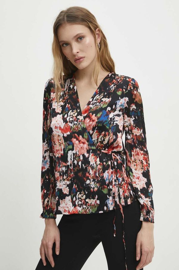 Answear Lab Bluza Answear Lab za žene, boja: crna, s uzorkom