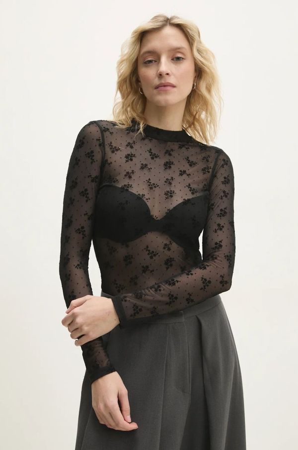 Answear Lab Bluza Answear Lab za žene, boja: crna, s uzorkom