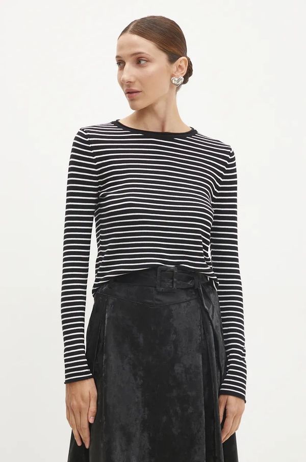 Answear Lab Bluza Answear Lab za žene, boja: crna, s uzorkom