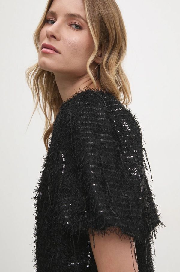 Answear Lab Bluza Answear Lab za žene, boja: crna, s uzorkom