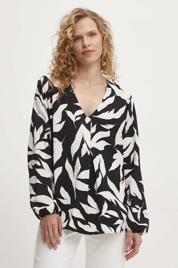 Answear Lab Bluza Answear Lab za žene, boja: crna, s uzorkom