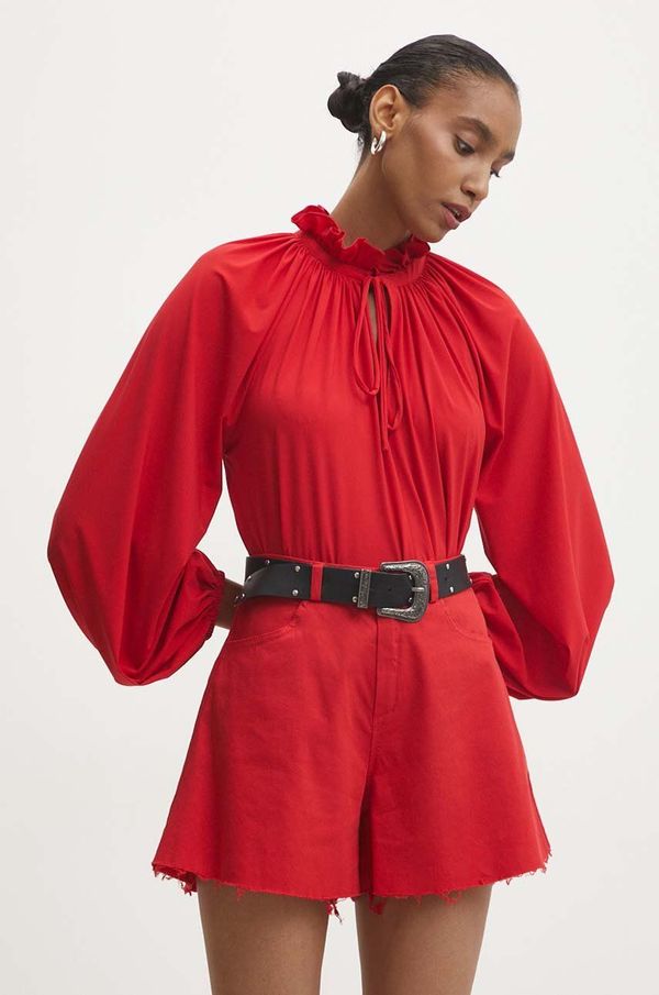 Answear Lab Bluza Answear Lab za žene, boja: crvena, bez uzorka