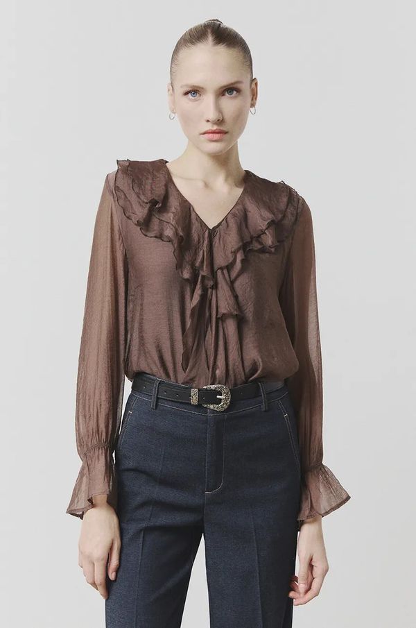 Answear Lab Bluza Answear Lab za žene, boja: smeđa, bez uzorka