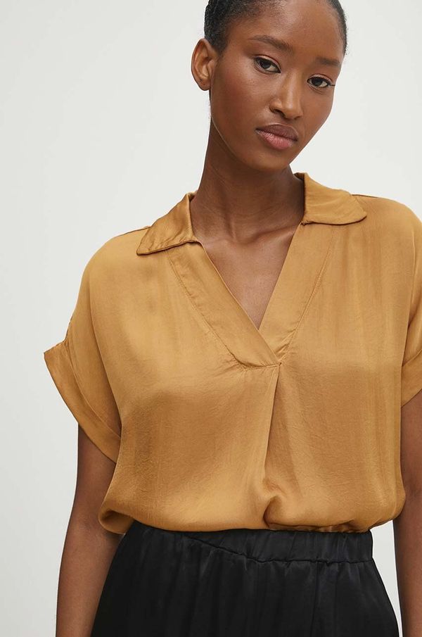 Answear Lab Bluza Answear Lab za žene, boja: smeđa, bez uzorka