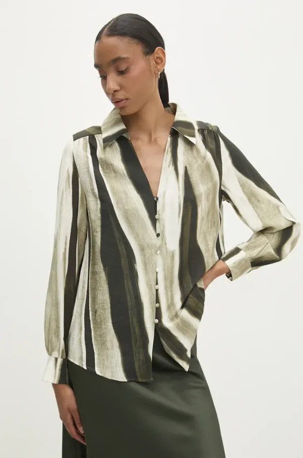 Answear Lab Bluza Answear Lab za žene, boja: zelena, s uzorkom