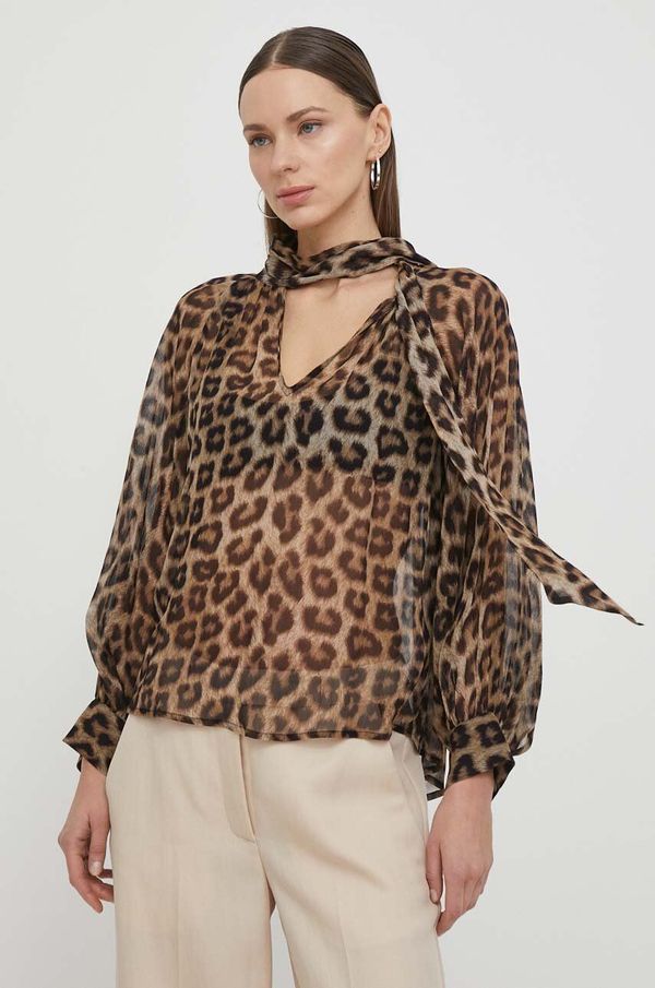 BA&SH Bluza BA&SH za žene, boja: smeđa, s uzorkom