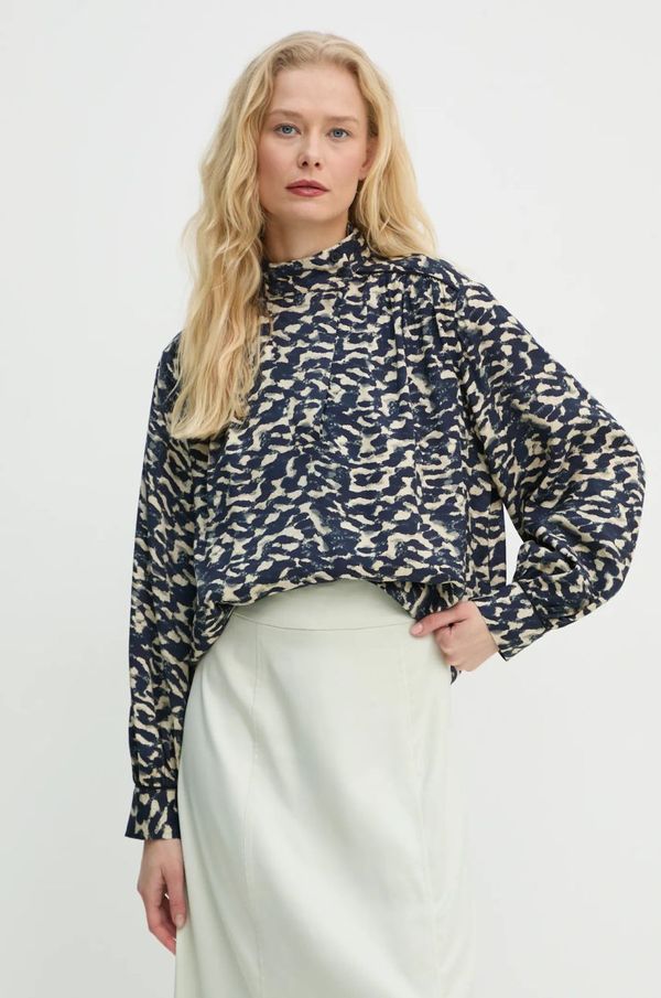 BA&SH Bluza BA&SH za žene, boja: tamno plava, s uzorkom, 1H24ALEJ