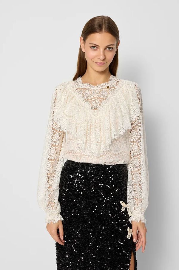 BIZUU Bluza Bizuu MARI za žene, boja: bež, bez uzorka, BLUZKA MARI_KREMOWY_AW24