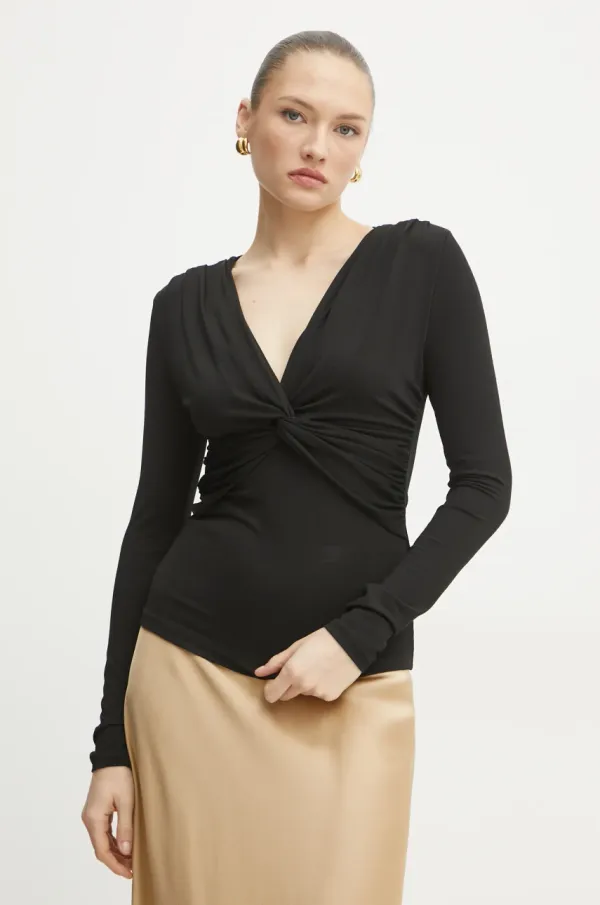 BOSS Bluza BOSS za žene, boja: crna, bez uzorka, 50534546